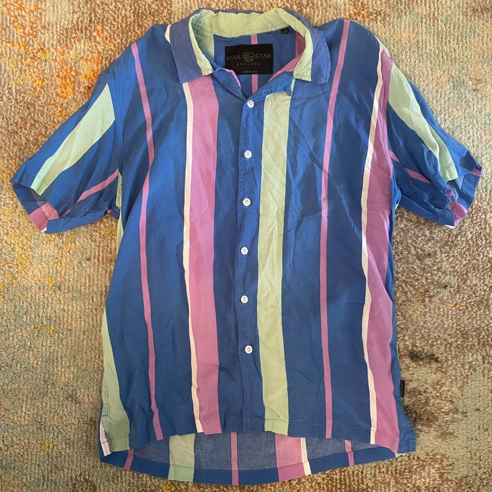 Soul Star England Striped Button Up
